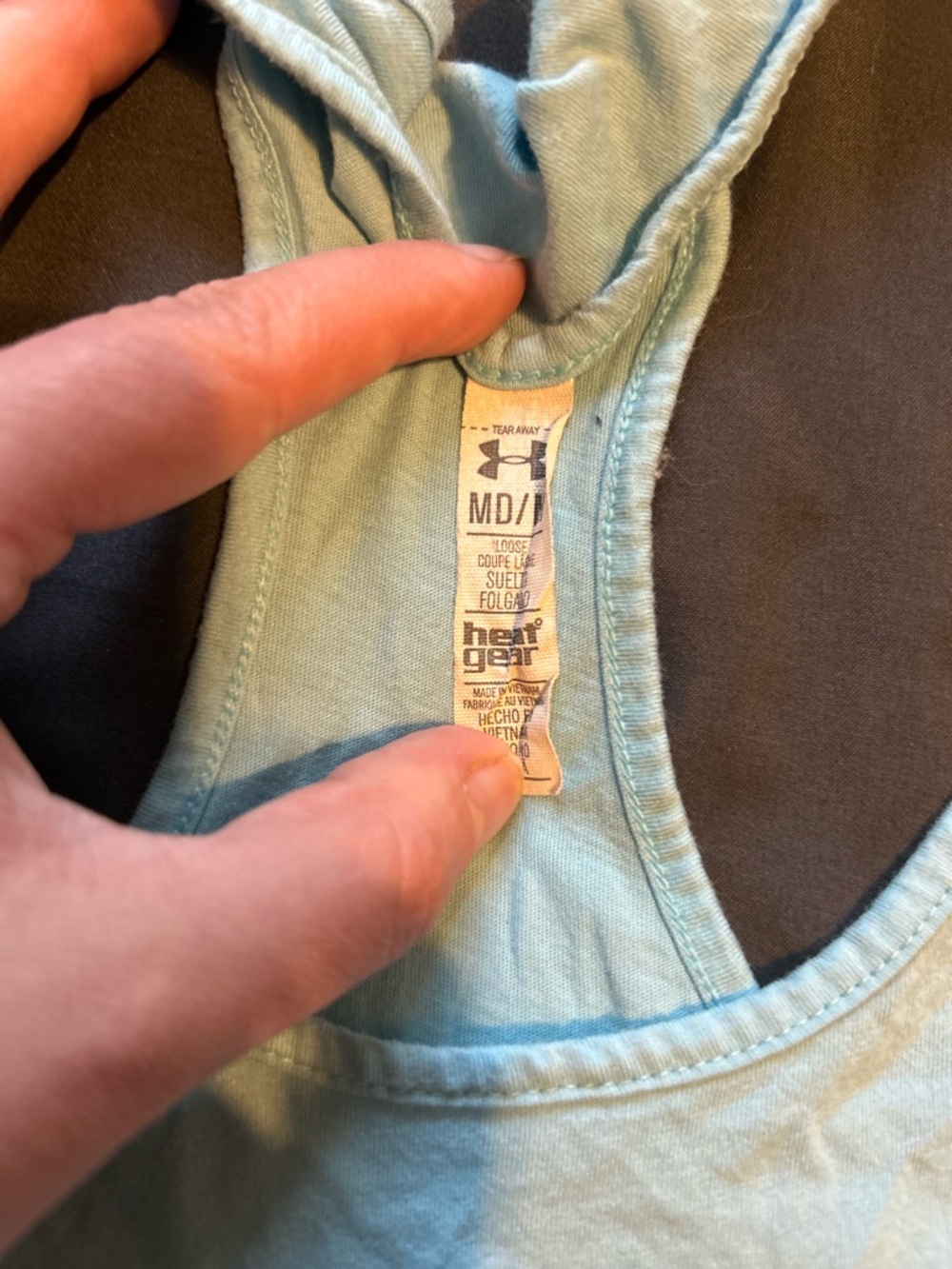 Under Armour Pale Blue Racerback Logo Tank - Picture 2 of 2